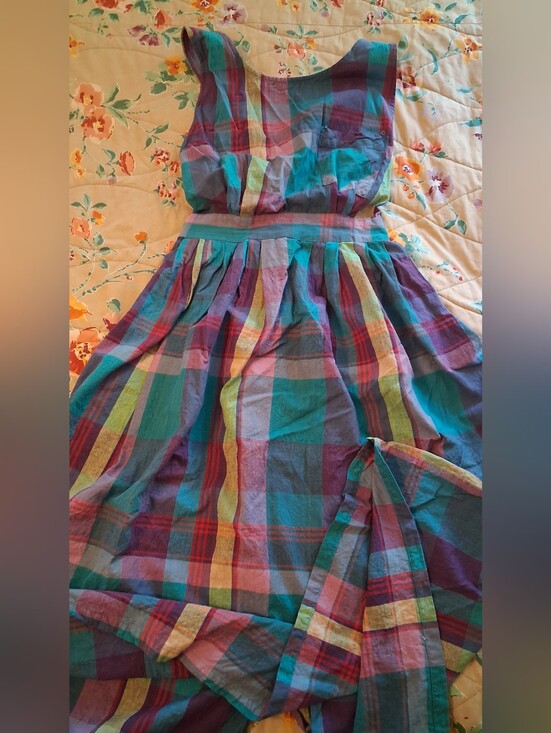 Tangiers Dresses & Skirts - Madras Plaid crossed strap dress
